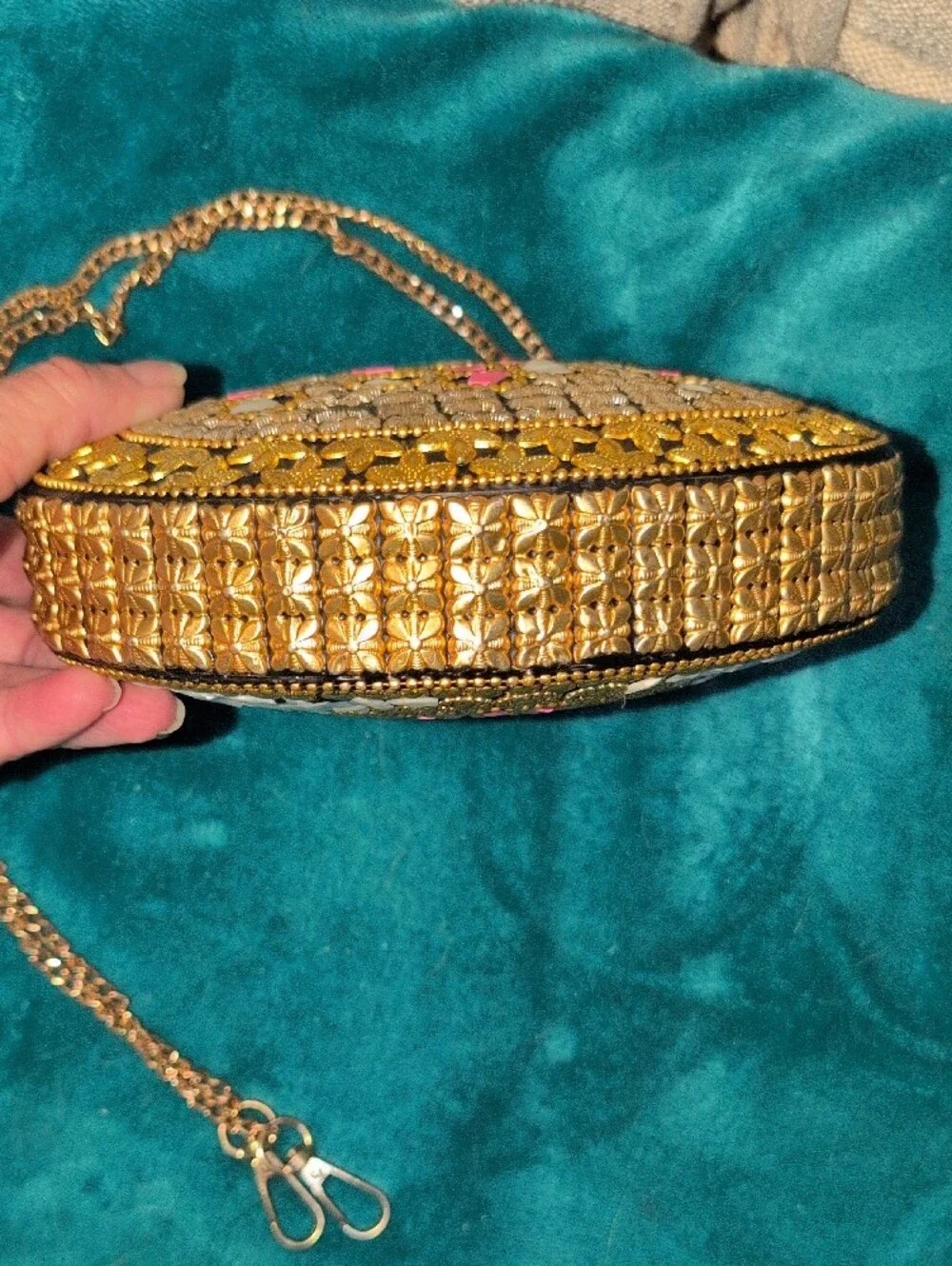 Ramla Beverly Hills Handmade Mosaic Crossbody Clutch Bag